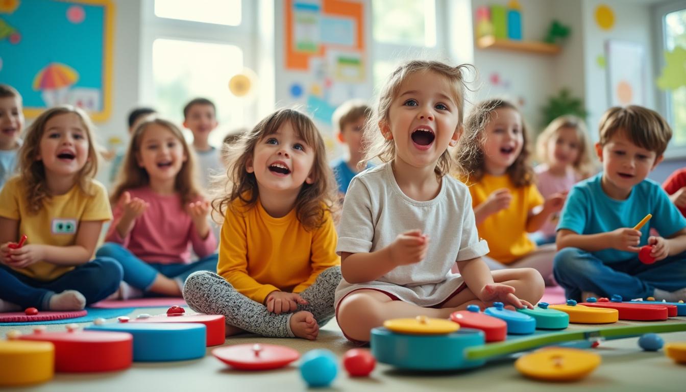 découvrez comment l'activité musicale en maternelle favorise le développement des compétences sociales chez les enfants : communication, coopération et confiance en soi au fil des chansons et des jeux musicaux.