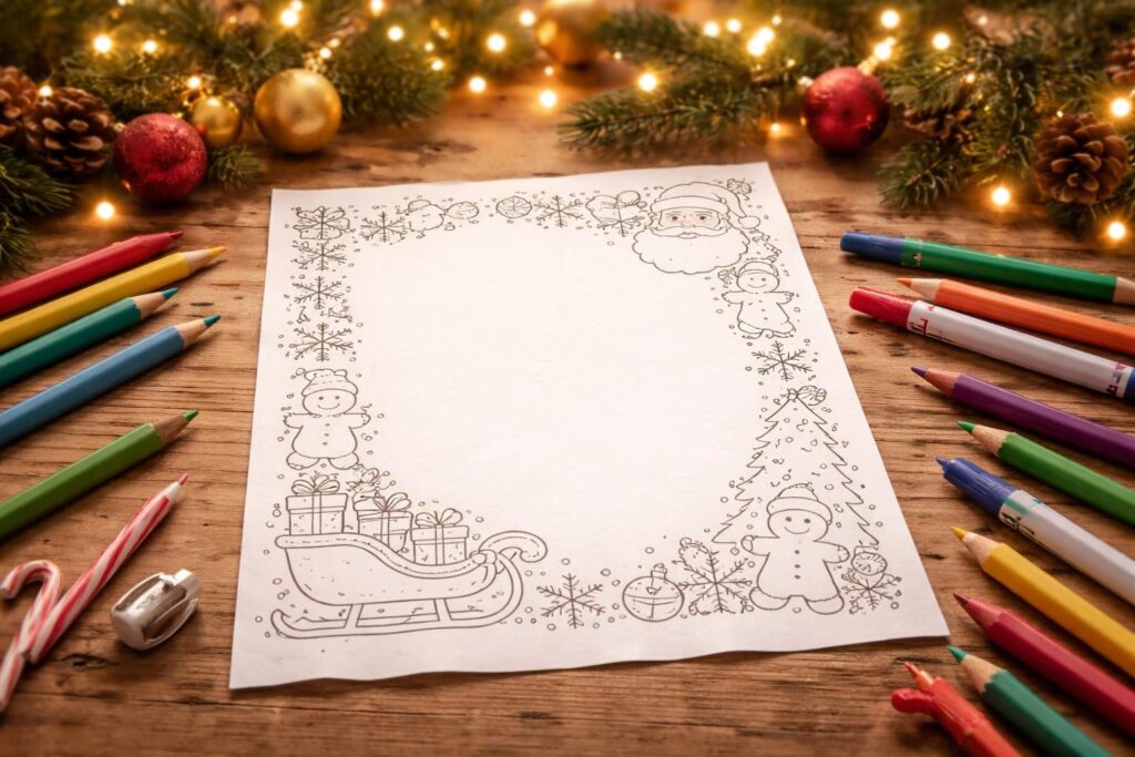 La magie de Noël : une lettre au père Noël à imprimer et colorier pour vos petits artistes