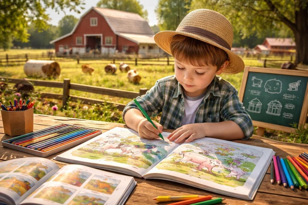 Pourquoi le coloriage de la ferme est une activité éducative incontournable