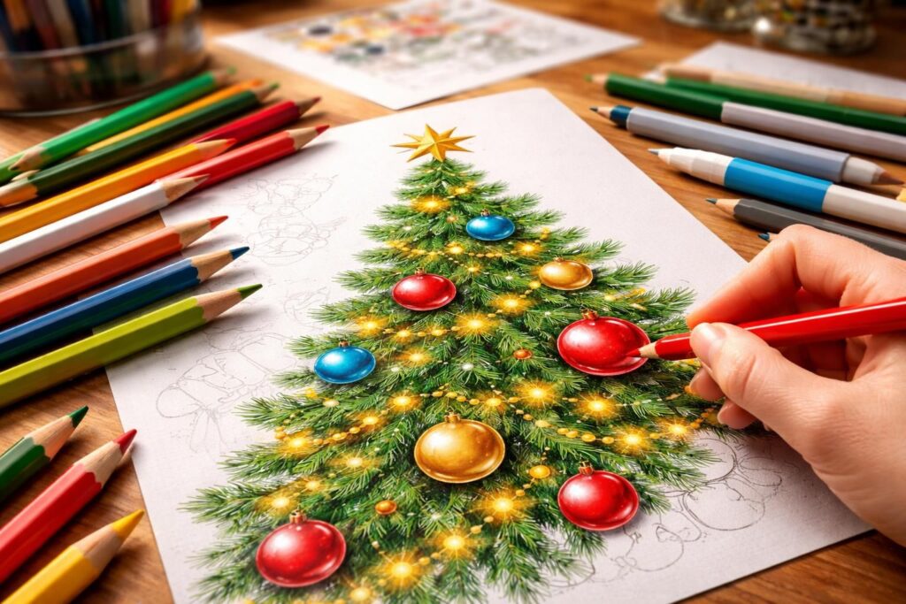 5 astuces pour réussir votre coloriage de sapin de Noël comme un pro