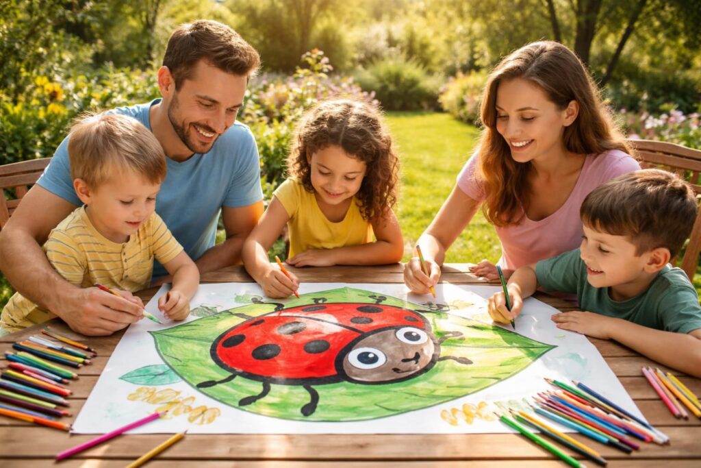 Amusez-vous avec la coccinelle à colorier pour des moments de détente en famille