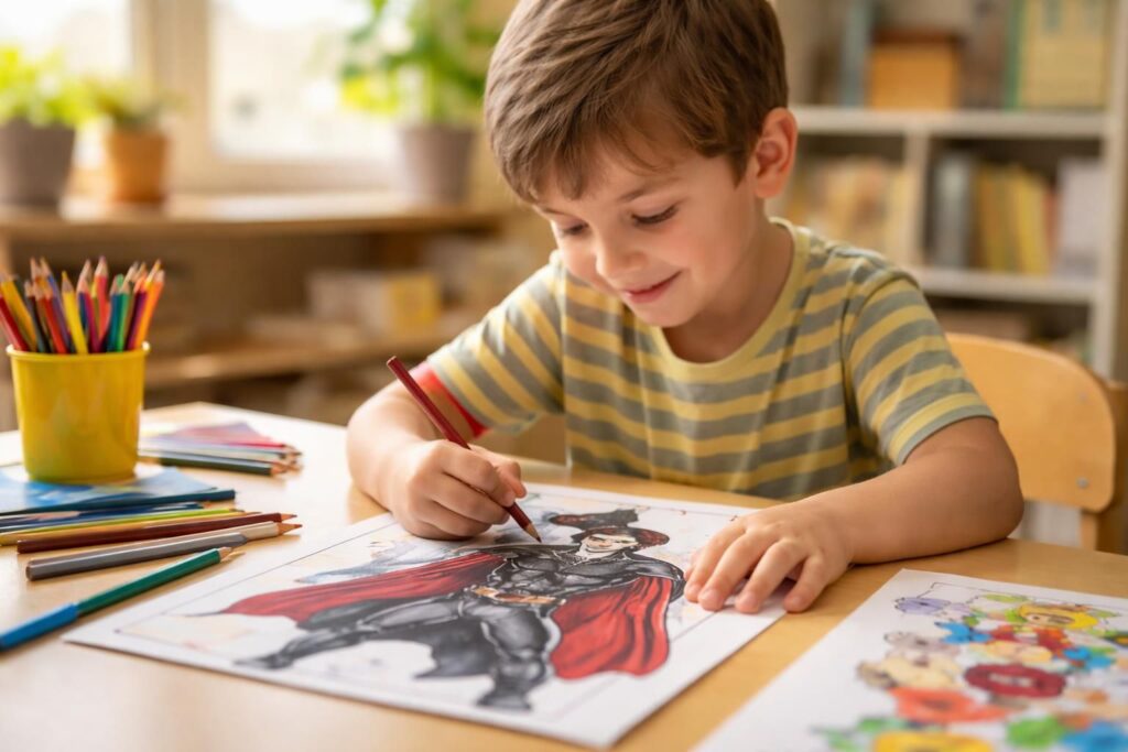 Les bienfaits du coloriage d&rsquo;un Zorro sur la motricité fine