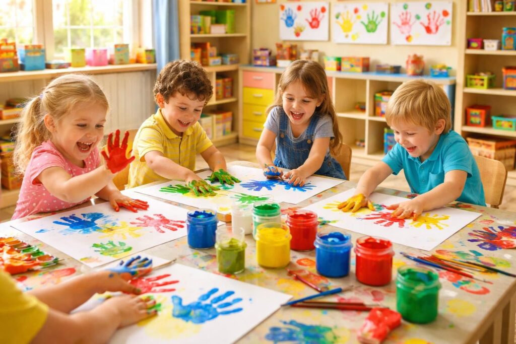 Les empreintes de la main en peinture en maternelle : une méthode d&rsquo;apprentissage par le jeu