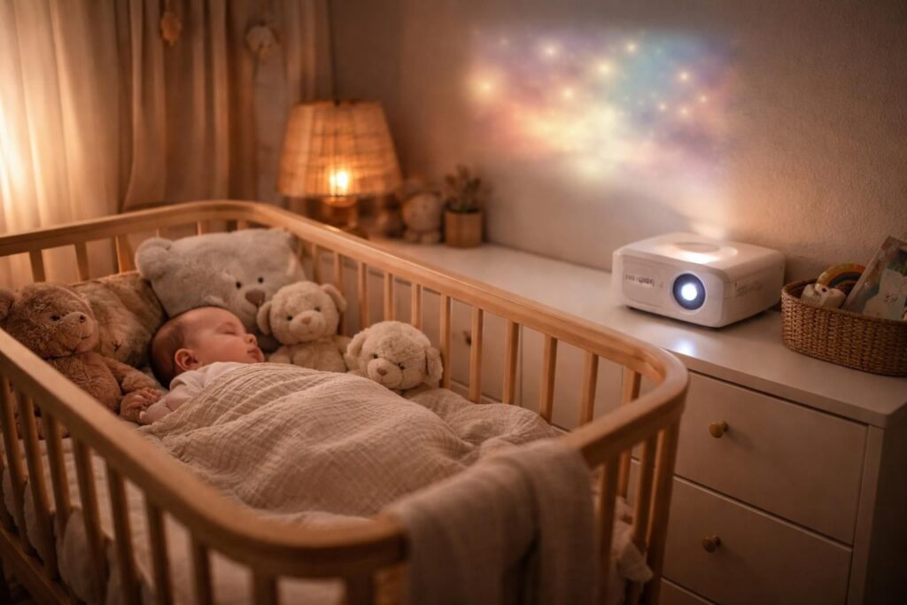 Rituel du coucher de son bébé : histoire projetée via vidéoprojecteur Epson