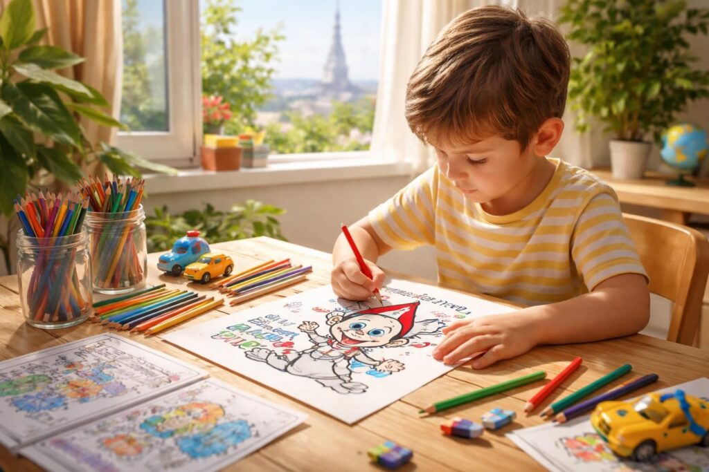 Le coloriage de la mascotte de Paris : une activité ludique pour les vacances