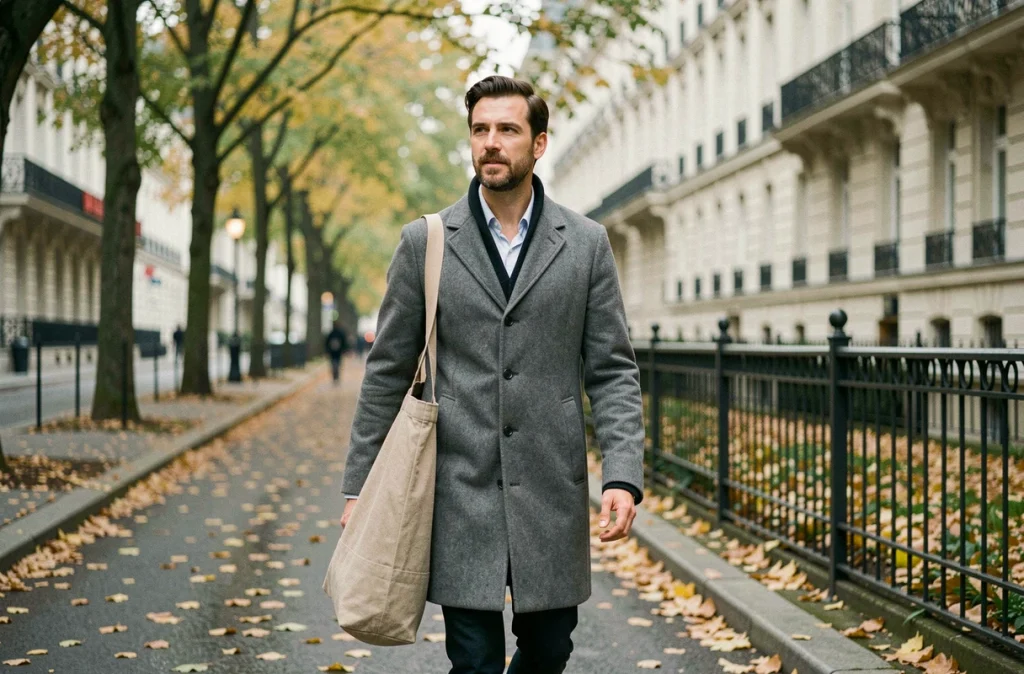 Homme marchant seul dans une rue parisienne en automne, évoquant la préservation de la sphère privée au quotidien