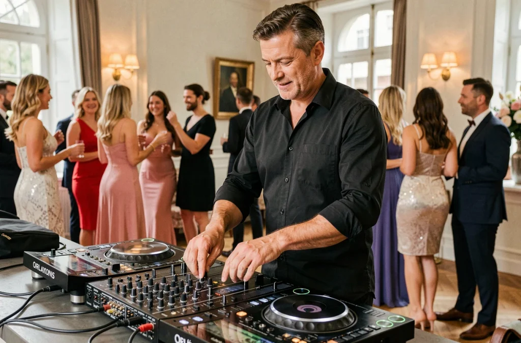 DJ Alex du Loiret lors d'une prestation d'animation anniversaire dans une salle de réception à Orléans